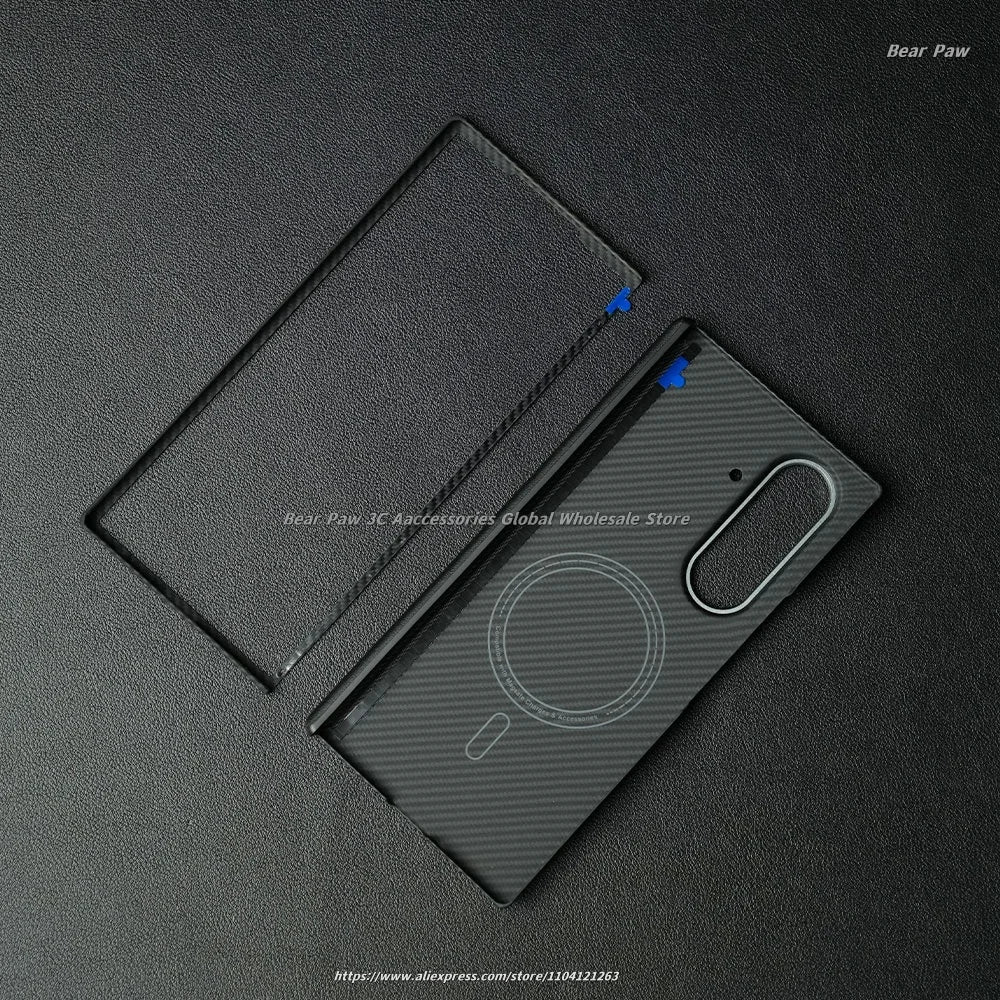 Magnetic MagSafe Case for Samsung Galaxy Z Fold 7 W26 Aramid Carbon Fiber Cover Ultra-Thin Lightweight Armor W26Protective Cover