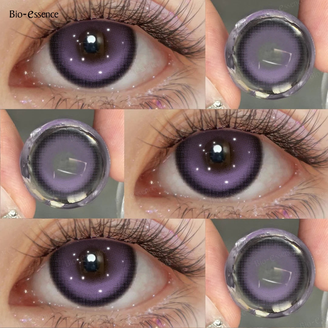 Contact Lenses for Halloween 2PCS Colored Contact Lenses Cosplay Purple Lenses 1Yearl Fashion Color Beauty Lenses Bio-essence