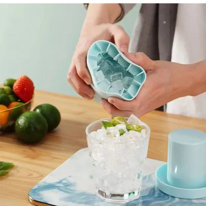 Silicone Cylinder Ice Crate DIY Household Refrigerator Ice Mould Food Grade Silicone Bucket Ice Crate with Lid Summer Drink Tool