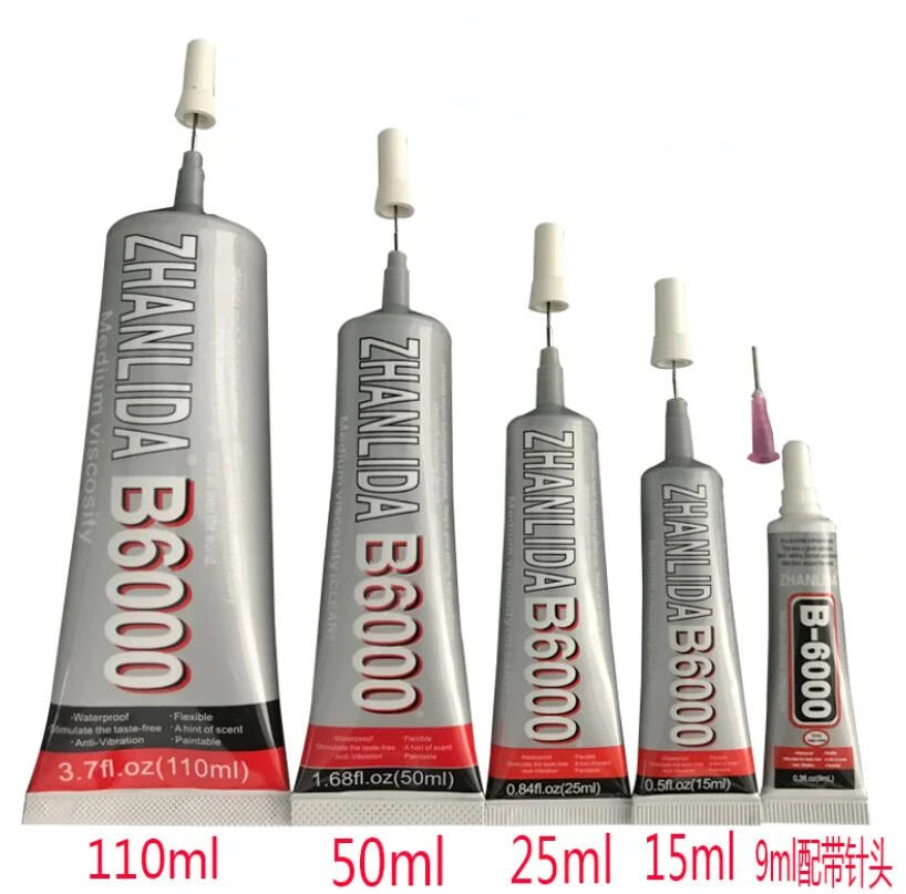 E6000 Clear Contact Adhesive For Jewelry Rhinestonne Crafts With Precision Applicator Tip - 110ml 50ml 25ml 15ml Glue