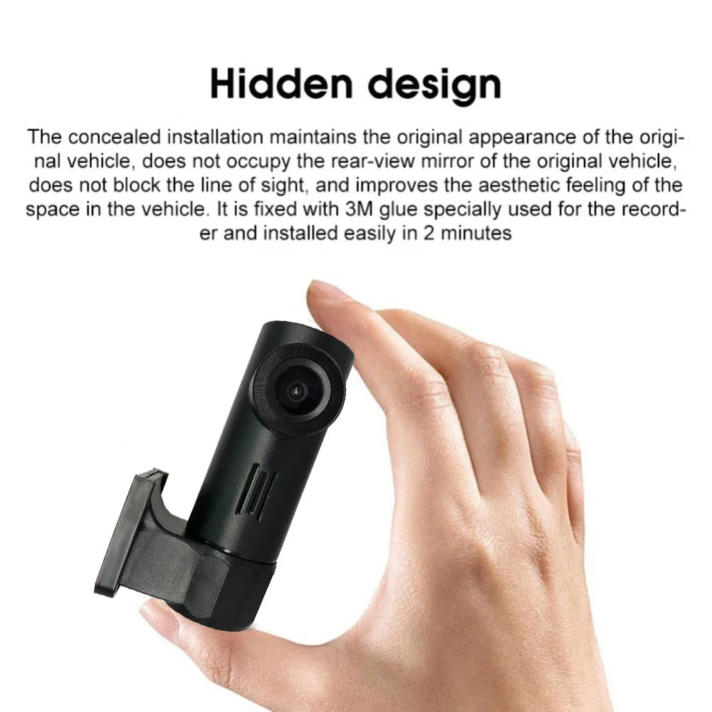 Mini HD 1080P USB power recorder APP control smart car Wifi DVR driving camera night vision video recorder 360 rotation