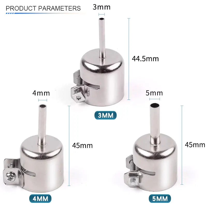9PCS 850 Hot Air Nozzle 3-12mm Universal Nozzles Air Soldering Welding Round Nozzles For 852D 898 Soldering Heat Gun Nozzle