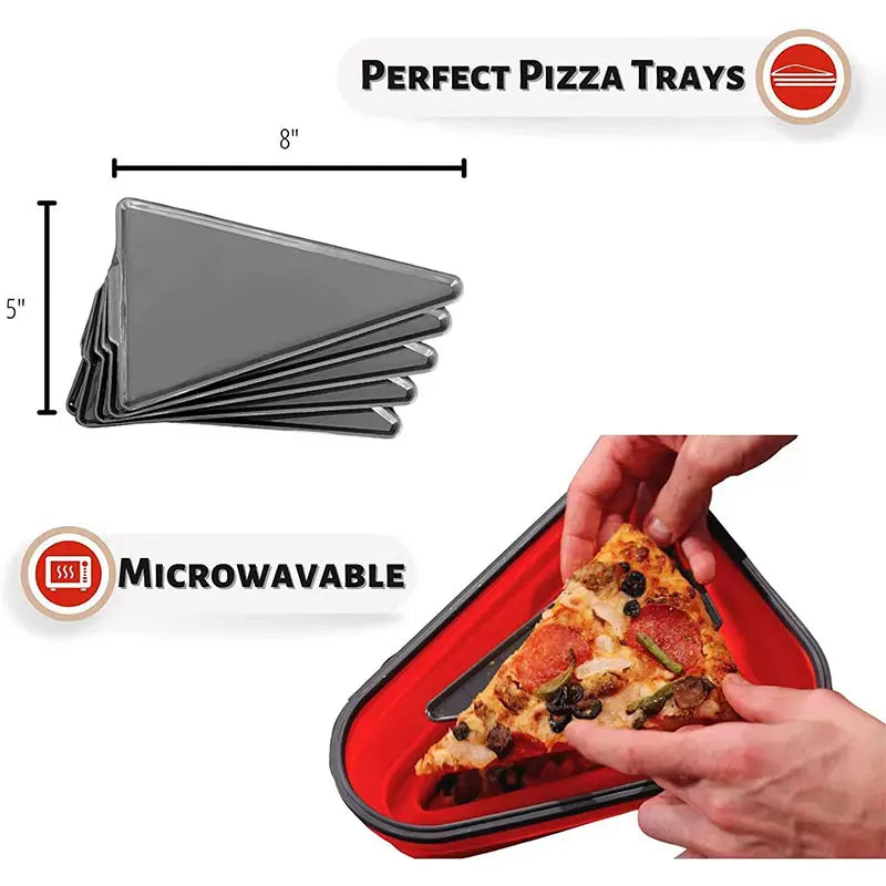 Food Grade Silicone Folding Pizza Box Reusable Triangle For Pizza Packing Box Take Away Box