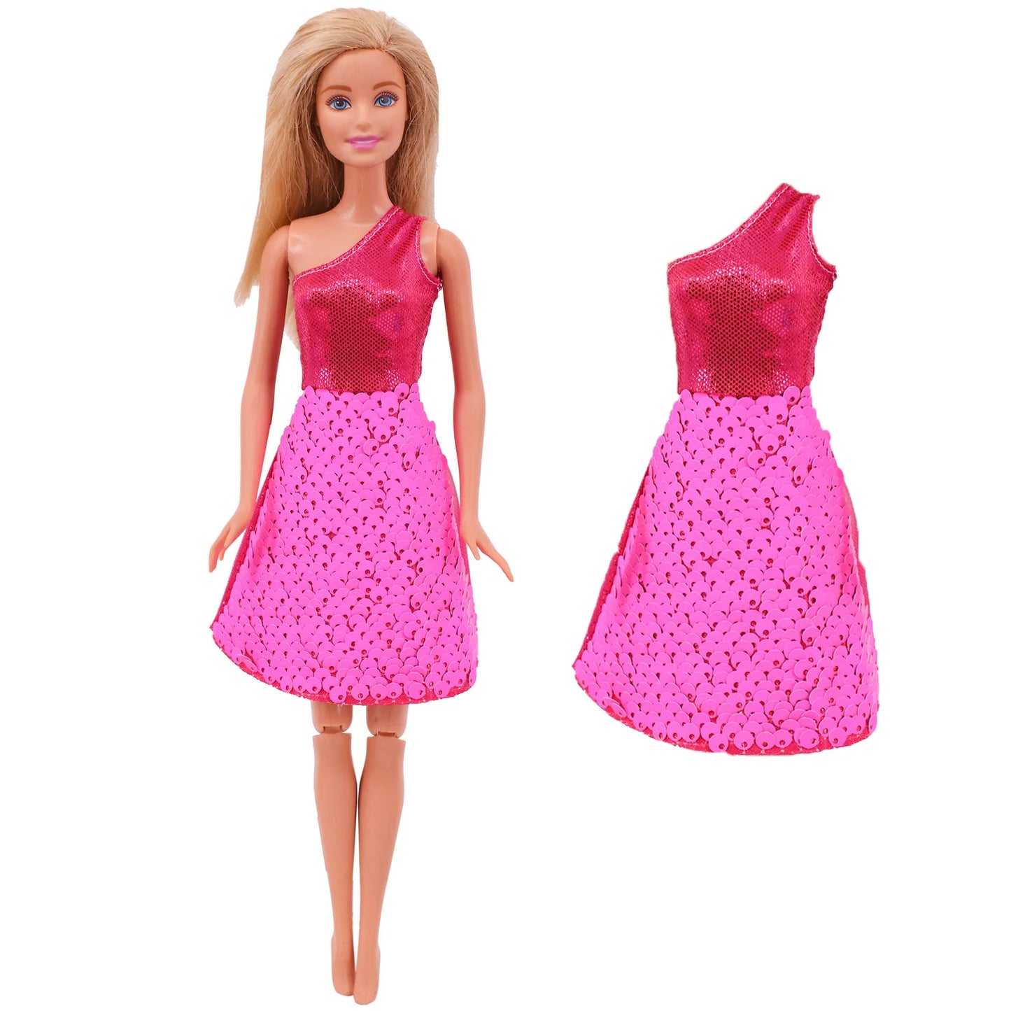 Flash Skirt Doll Dress For Barbie Clothes Accesories BJD Blyth 1/6 Dollhouse Miniature Items Toys For Girls