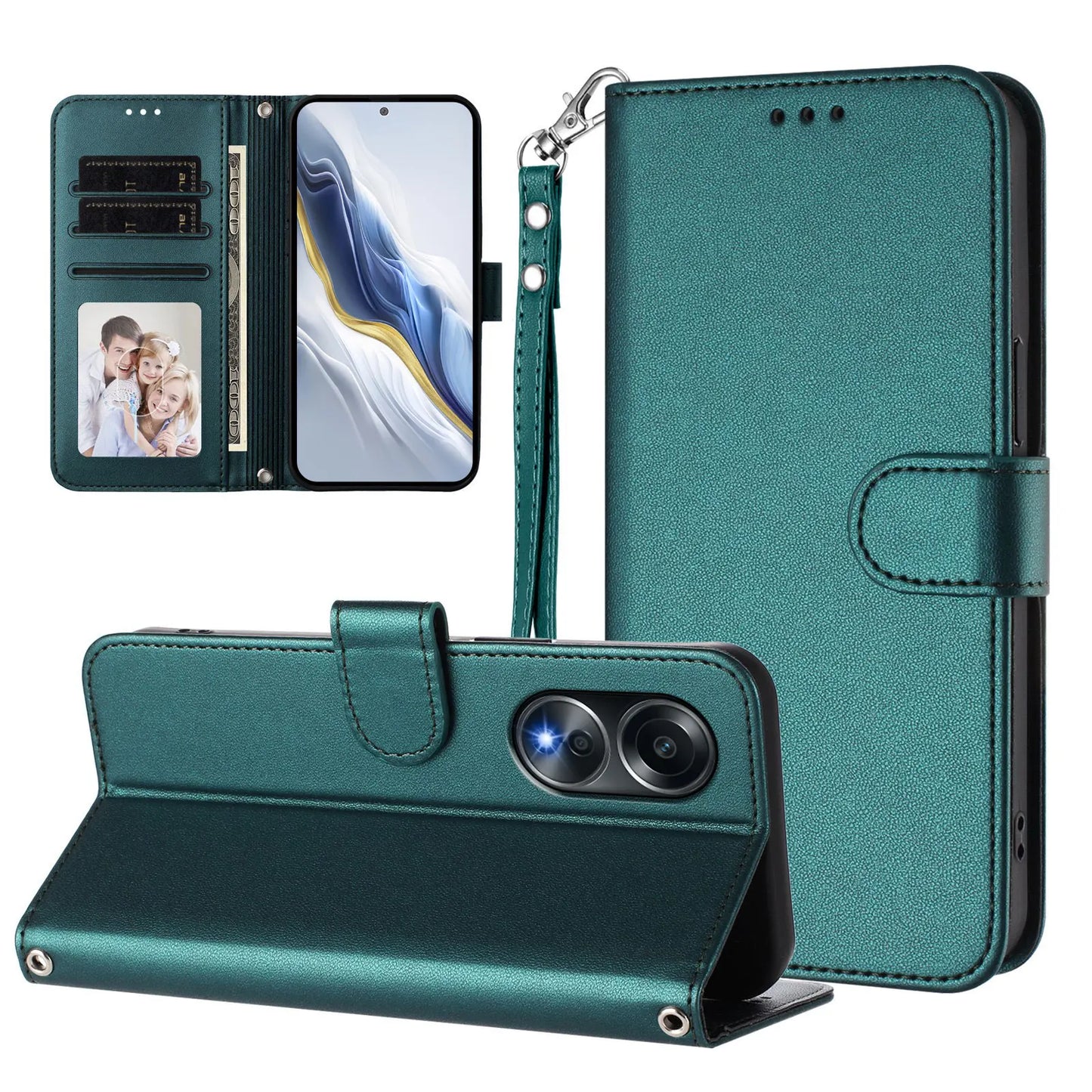 Leather Phone Case For Oppo A58 A57 A57e A57s A56 A55s A55 A54 A53s A52 A40 A40M A38 A36 A32 A18 A17 Card Slot Flip Wallet Cover