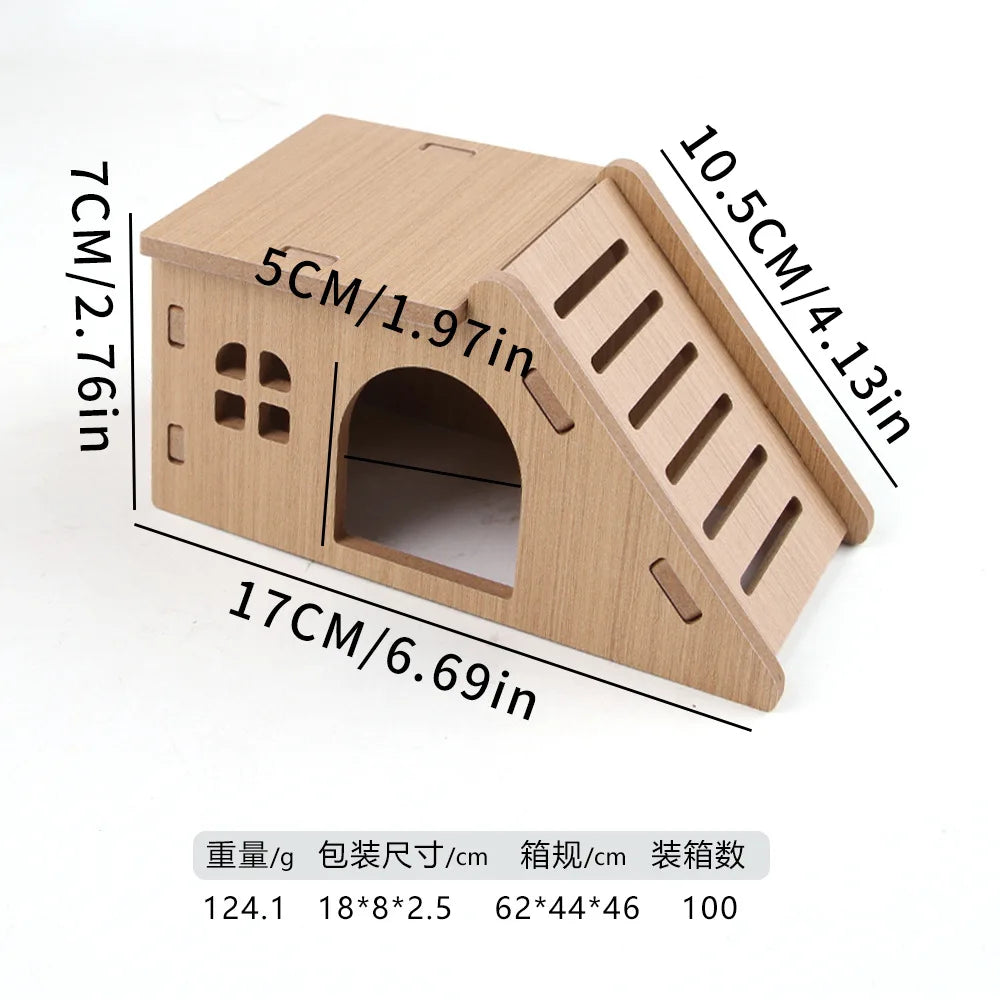 Hamster Squirrel Solid Wood Avoidance House Hedgehog Wooden House Golden Bear Nest Dutch Pig Dormitory Rutin Chicken Large House