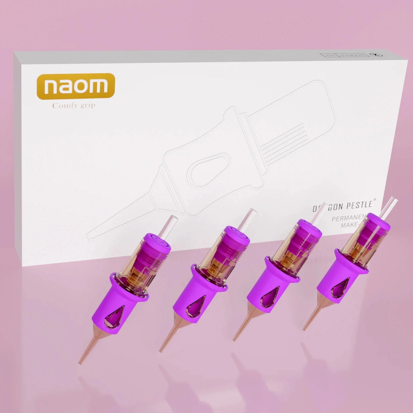 NAOM 10PCS naom PMU Sterilized Tattoo Cartridge Needles RL RS Permanent Makeup Round Liner#0.15#0.18#0.20#0.25#0.30