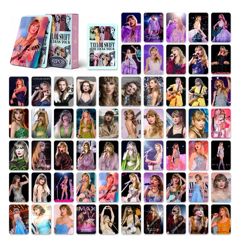 60+32Pcs/Set Taylor Photo Card European American Star Album Small Card Double-sided LOMO Card Fan Collection Card Book