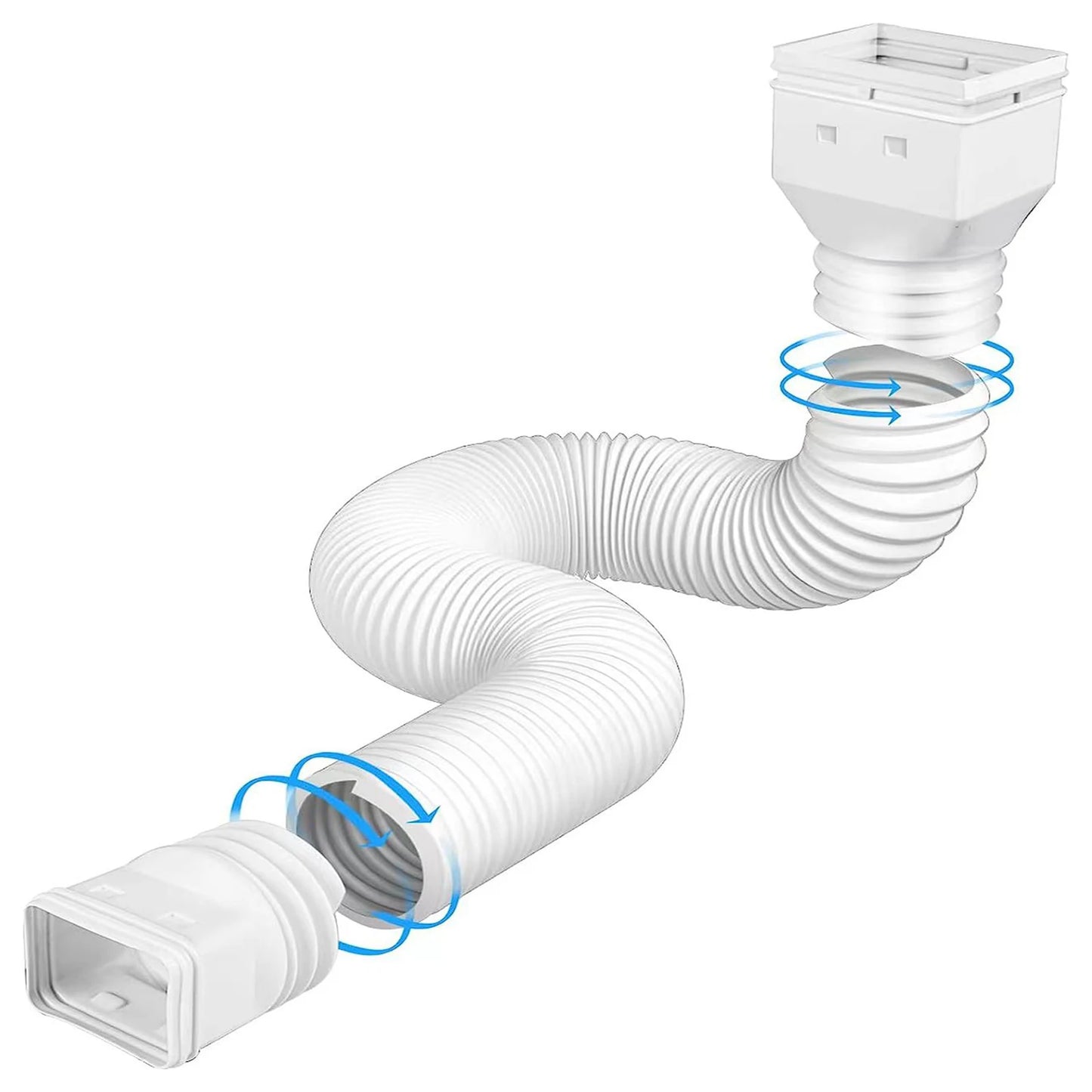 Rain Gutter Downspout Extensions Flexible Drain Downspout Extender Connector with 3x4in and 2x3in Connectors Screws for Included