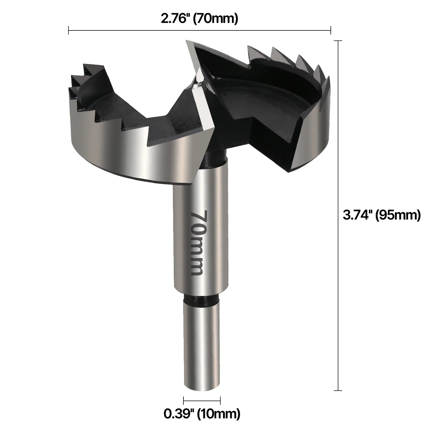 Vearter 1Pc 6mm-100mm Forstner Woodworking Tools Hole Saw Hinge Boring Drill Bits Round Shank High Carbon Steel Cutter