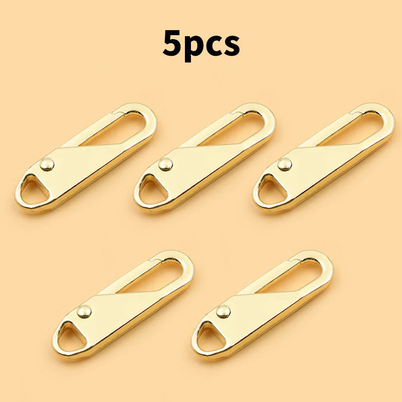 5/10 Pieces Zipper Pull Replacement Zipper Repair Kit Zipper Slider Pull Tab Universal Zipper Fixer Metal Zipper Head