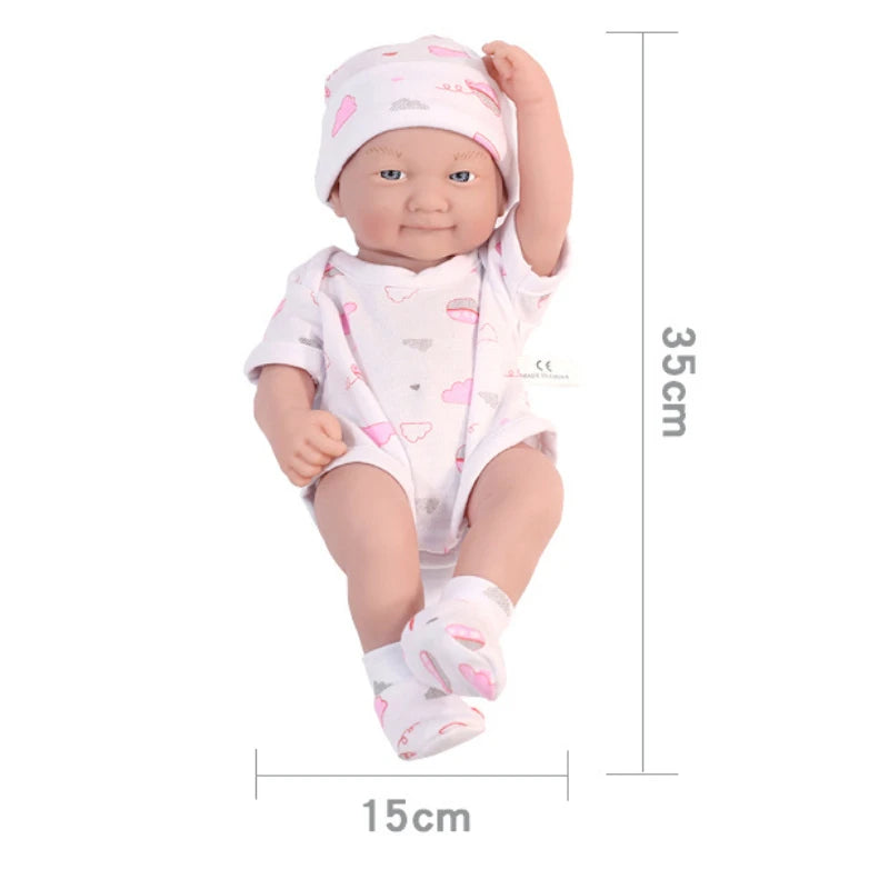 35CM 14inch Baby Dolls Cute Soft Silicone Baby Reborn Baby Doll Toys For Children Girls Gifts Lifelike Full Body Girl Dolls