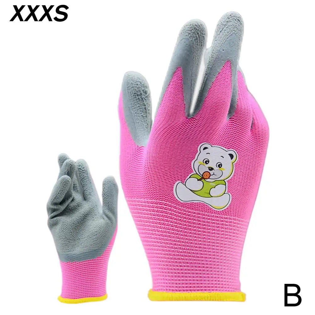 Gardening Gloves Kids Durable Waterproof Garden Work Gloves Non-Slip Children Safety Yard Work Gloves Portable Garden Supplies