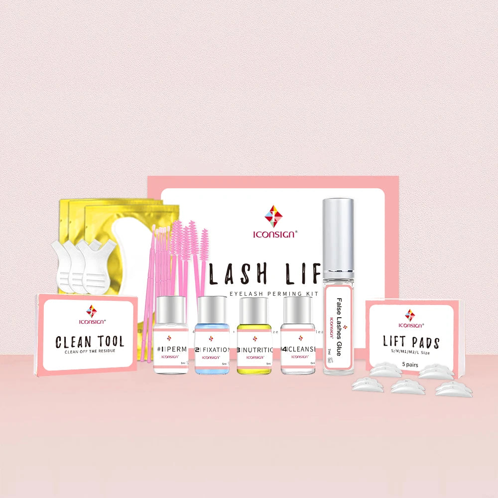 ICONSIGN Lash Lift Kit,Eyelash Perm Kit,Lash Lift and Tint Kit Professional Eyebrows Dye Lash Extension Set Semi-Permanent