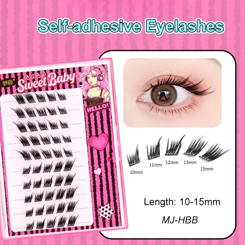 Self Adhesive Eyelashes Cluster Lashes No Glue Individual Lashes  Soft  Idol Lash Clusters Reusable Self Adhesive Lashes
