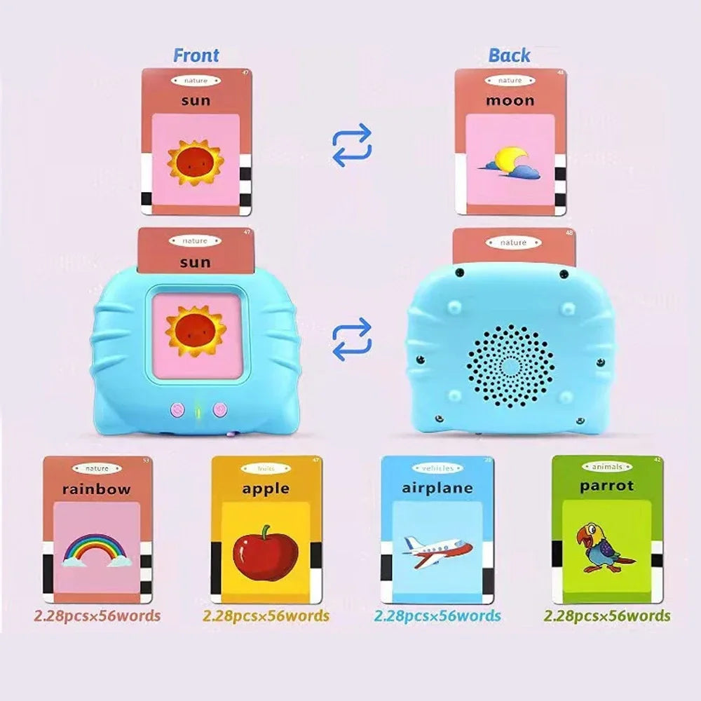 Flash Card Learning Toys Early Education Talking Flashcards for Kids Preschool English Electronic Audio Book Machine Gift