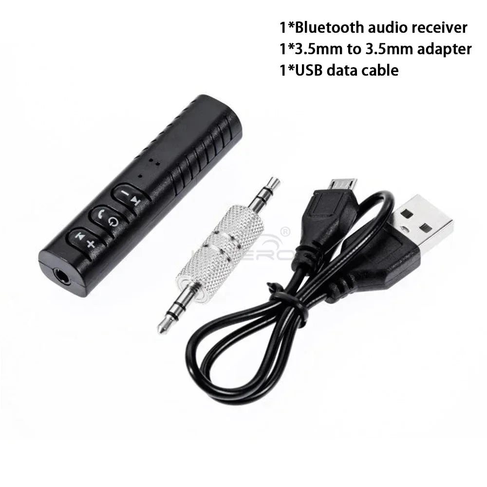 1X Wireless Bluetooth 5.0 Receiver Transmitter Adapter 3.5mm Jack Car Music Audio Aux A2dp Headphone Reciever Handsfree 5V Black