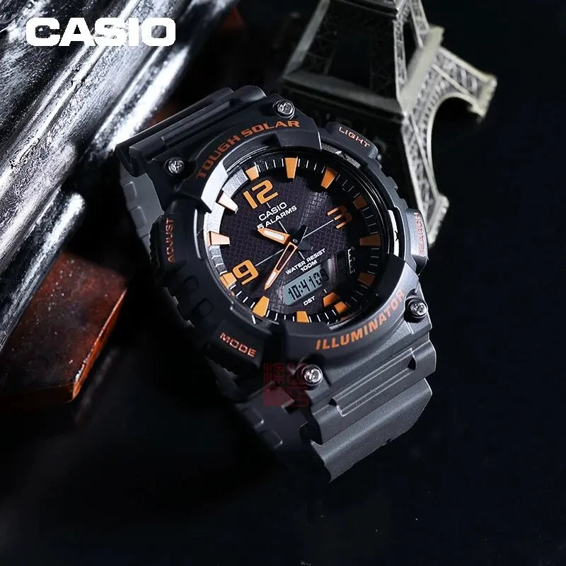 Casio AQ-S810W Sports Watch Student Watch Men's Multifunctional Quartz Electronic Black Dual Dial Outdoor Date Stop Watch