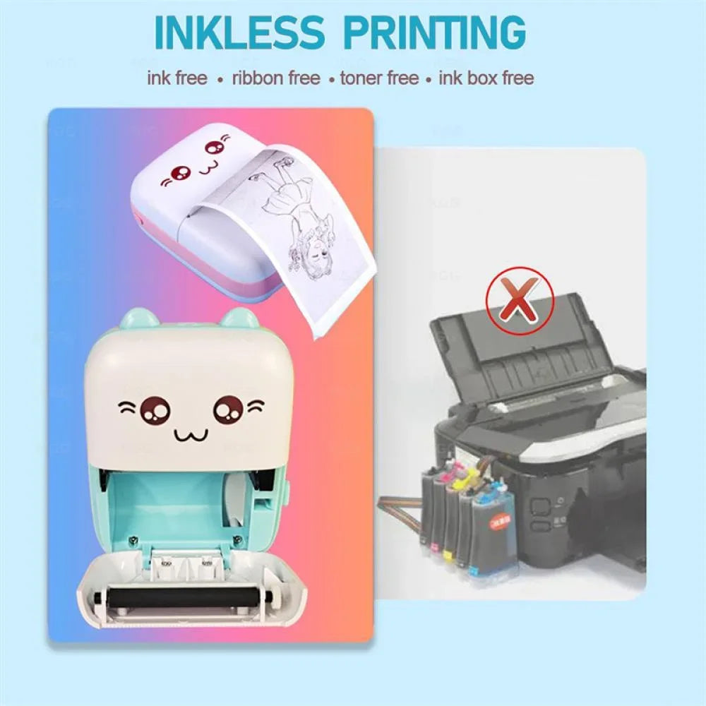 Mini C9 Photo Pocket Printer Portable Ink-free Thermal Printer 57mm Paper Wireless BT 200dpi Android IOS Printer Christmas Gifts