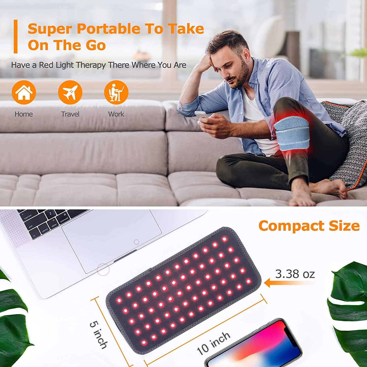 ZONGKUNG Red Light Infrared Therapy Device for Recovery Muscle Pain Fat Loss 850nm 660nm Light Wave for Neck Waist Knee Arm Belt