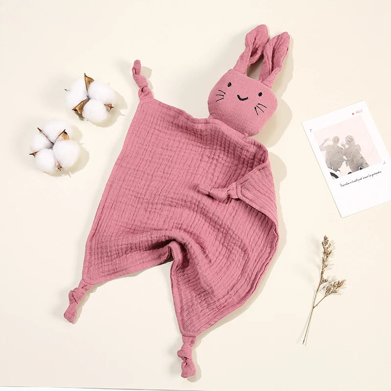 Baby Cotton Muslin Comfortable Blanket Cute Cat Doll For Infant Kids Sleep Appease Towel Children Rabbit Saliva Scarf