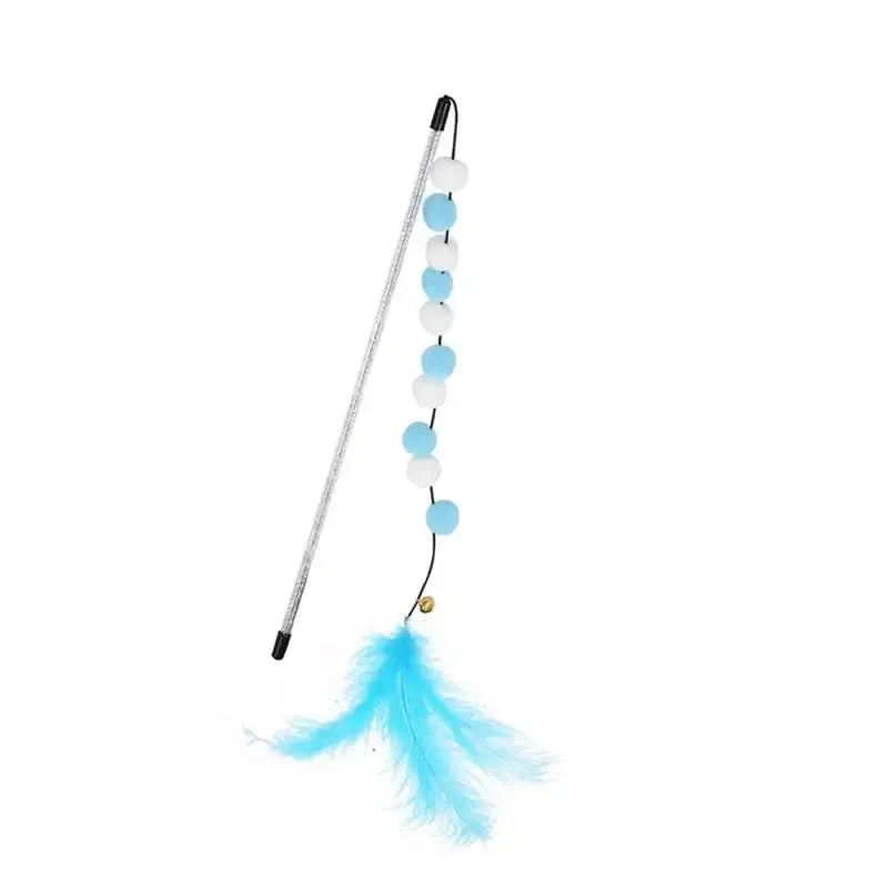 Kitten Cat Teaser Interactive Toy Rod With Bell And Feather Toys For Cats Teaser Interactive Toy Rod Pet Cats Toys Stick