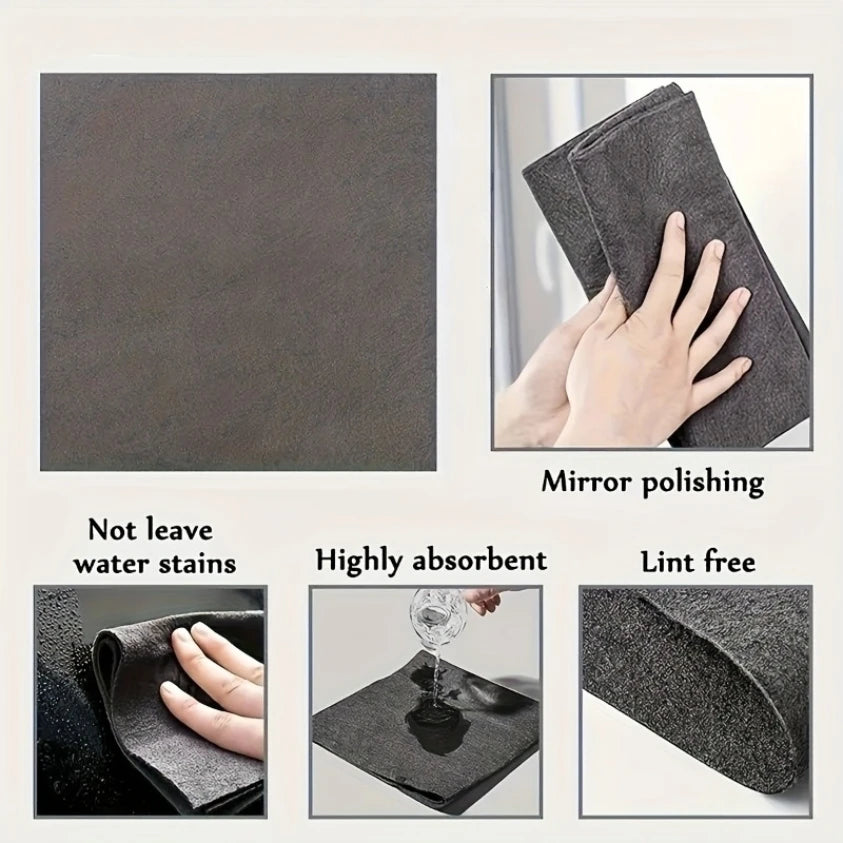 Magic Glass Cleaning Cloth-Thickened Streak-Free Towel, Reusable Dual-Sided Eraser for Kitchen Windows, No Watermark Home Tool