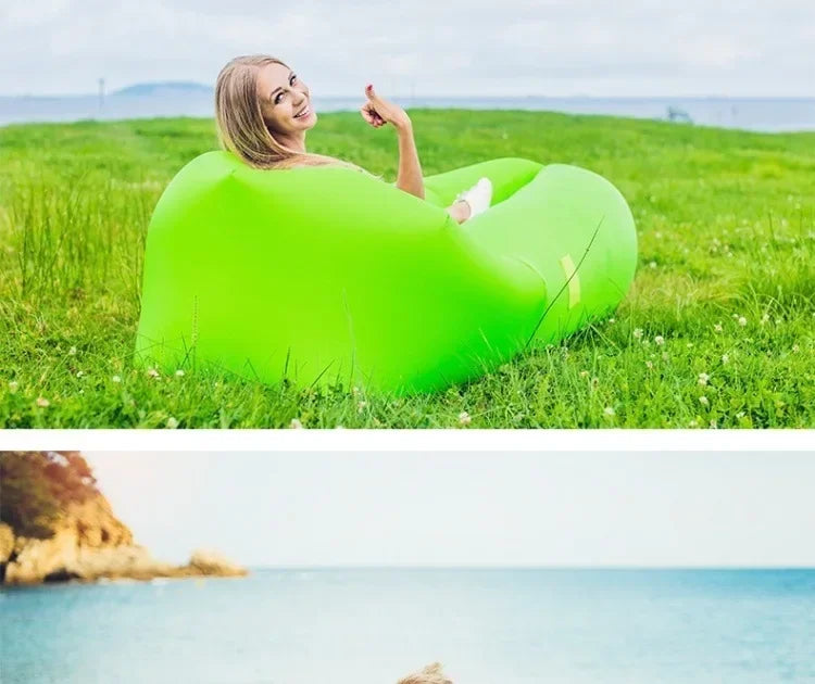 Portable Mini Inflatable Lazy Sofa Folding Seat Set Outdoor Camping Picnic Beach BBQ Essentials Gifts Party