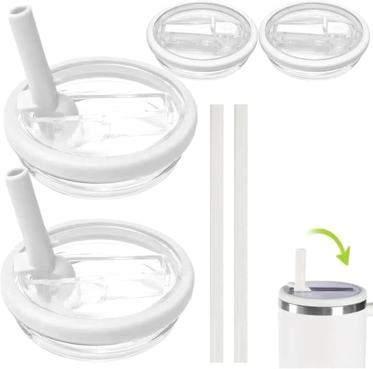 2 PCS 40Oz Tumbler Flip Straw Lid Replacement Fit for Stanley Quencher Spill Proof Splash Reusable Tumbler Cover for Stanley Cup