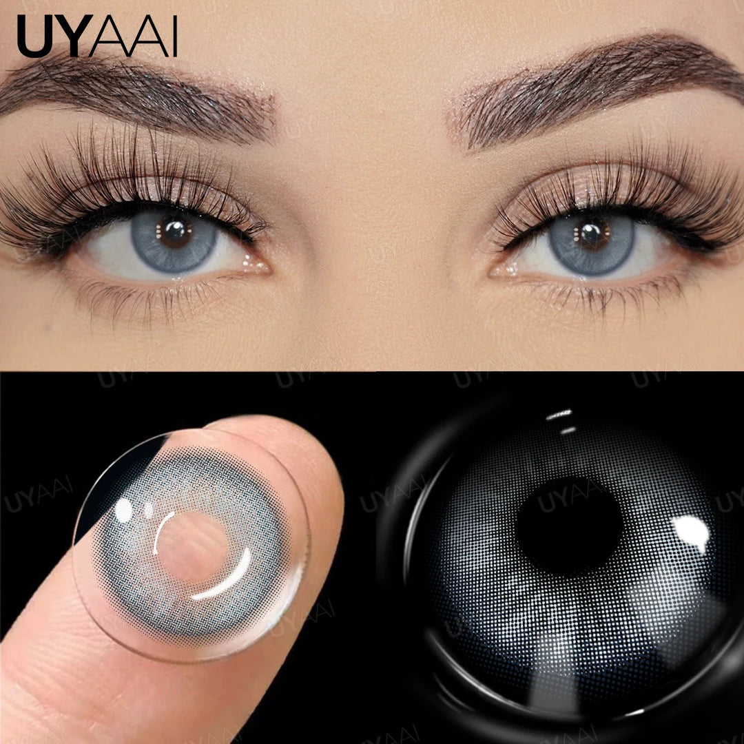 UYAAI 1 Pair Brown Natural Colored Eye Lenses Gray Fashion Lenses Blue Eye Lens Green High Quality Cosmetics Color Contacts