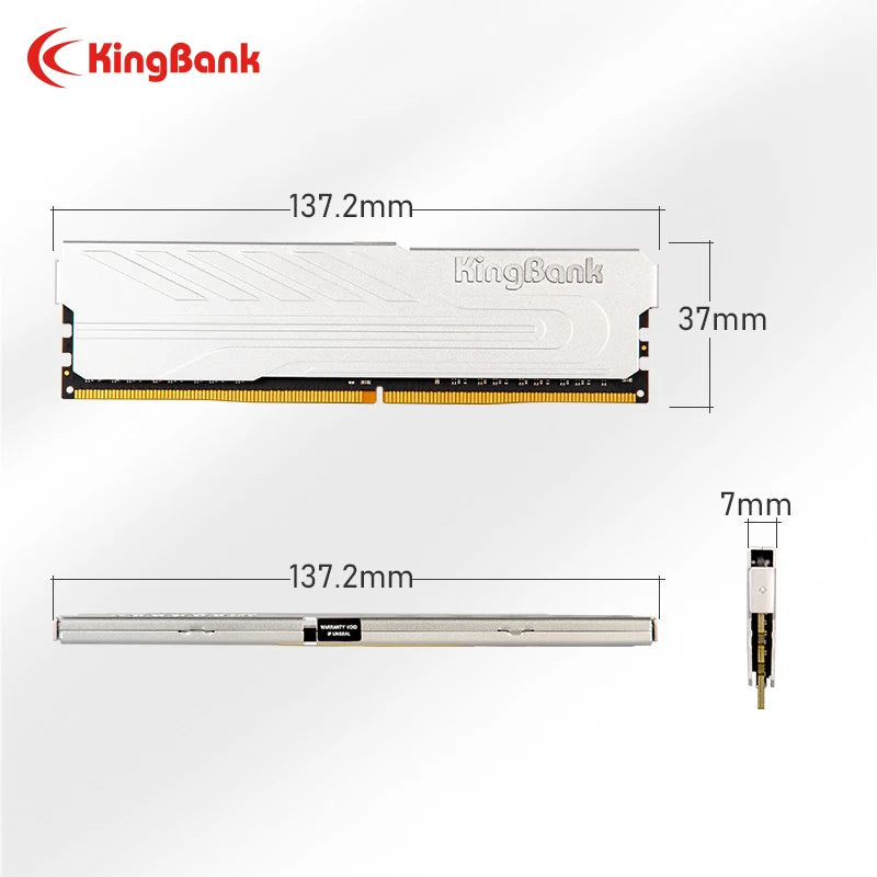 Kingbank Heatsink Memoria RAM DDR5 6000mhz 6400mhz XMP 8GB 16GB 32GB Desktop Memoria DDR5 RAM Dual Channel Computador Desktop PC