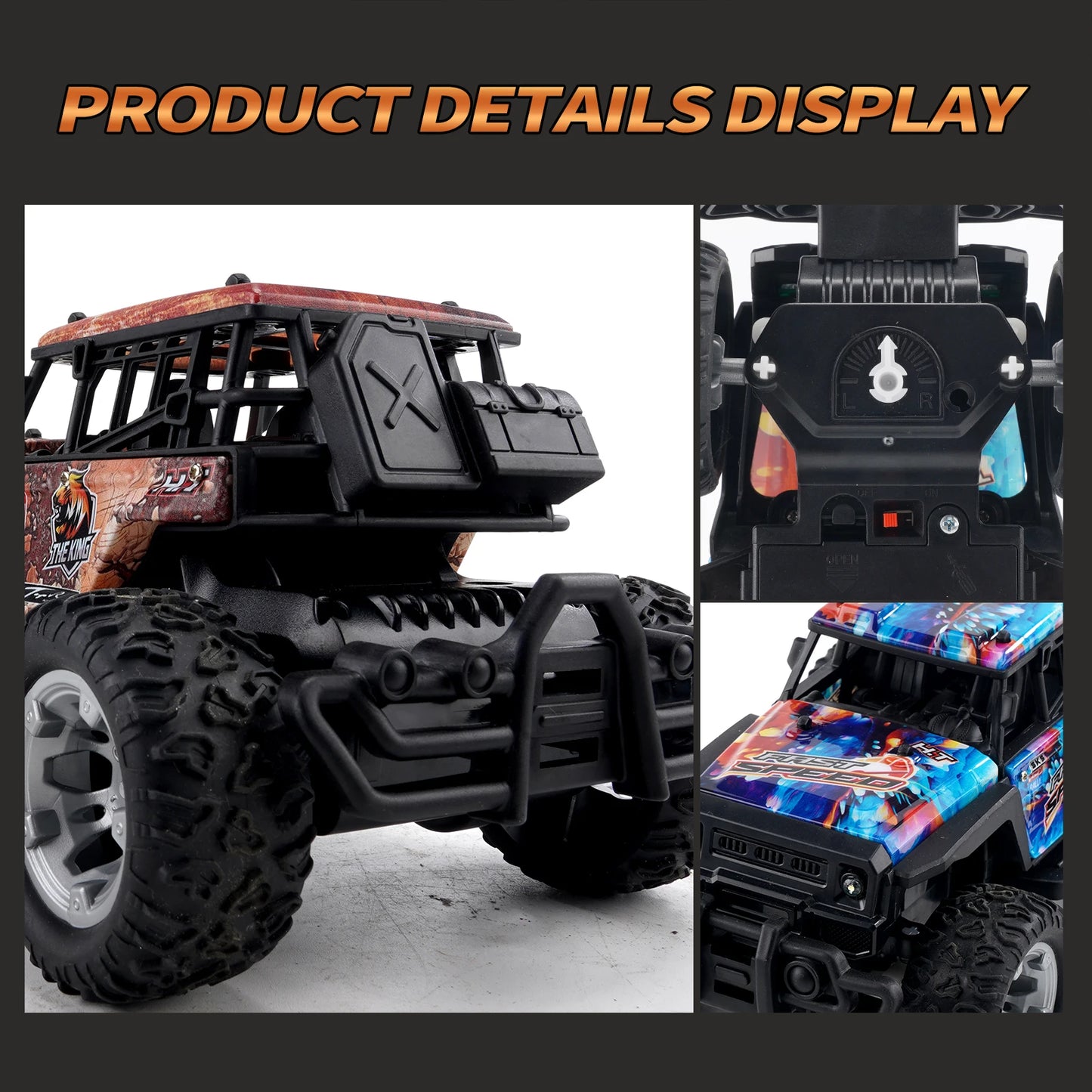 2.4G RC Car Electric Drive Off-Road Big Wheel High Speed Purple Remote Control Trucks Girls Toys for Children