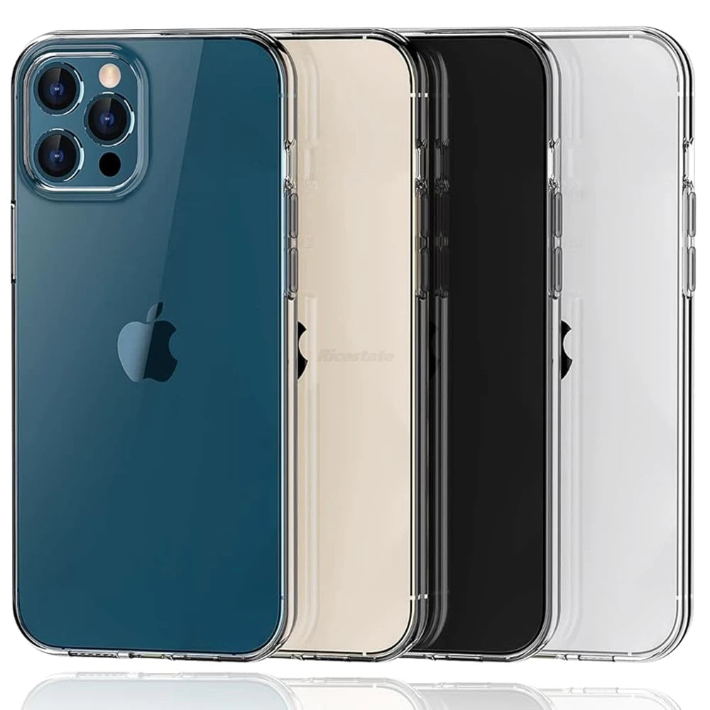 Ultra Thin Transparent phone Case For iPhone 16 17 15 14 13 12 11 Pro Max Plus Mini Clear Shockproof Cases Silicone Soft Shell