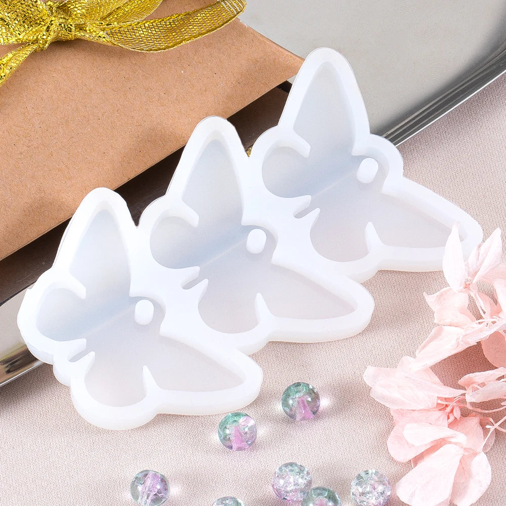 1PC Reusable Silicone Mold Butterfly Silicone Mold for Jewelry Making Pendant Earrings Keychain Round Oval Epoxy Resin DIY Tools