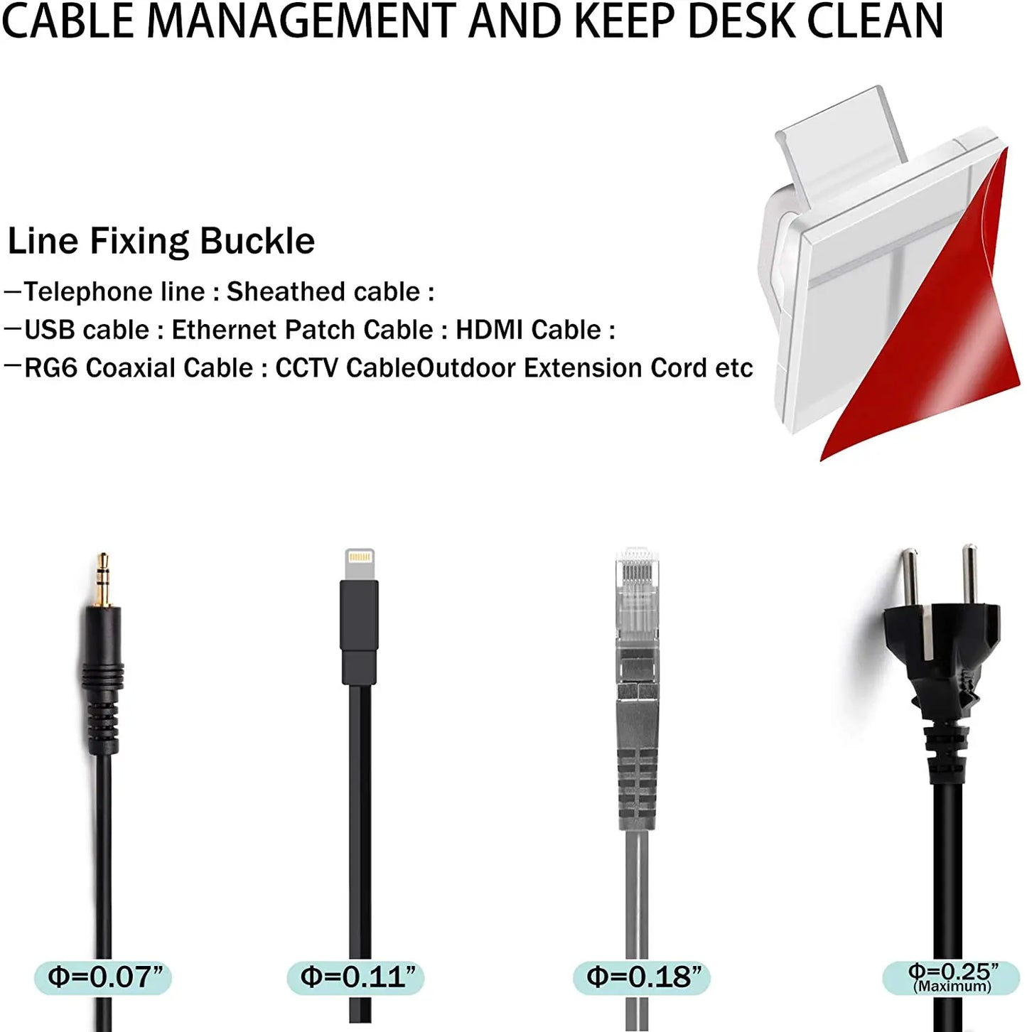 Charging Data Line Network Cable Finishing Line Clip Power Line Fixed Clip Self-Adhesive Pipe Line Alignment Multi-Purpose Clip