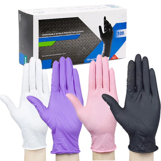 400/200/100/50/20PCS disposable nitrile gloves for household use, hairdressing, cleaning, dishwashing, and tattoo gloves ﻿