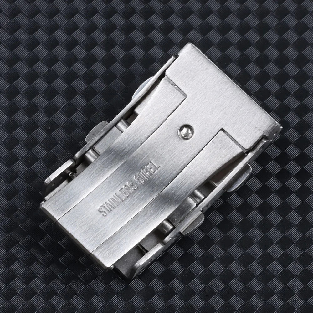 316L Stainless Steel Watch Clasp 18mm 20mm 22mm Brushed Silver Folding Safety Milled Clasp Replacement Deployant Watch Buckle