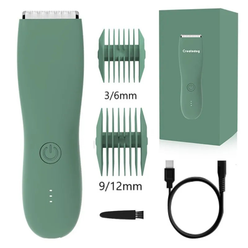 Body Hair Trimmer Shaver for Men Ball Trimmer for Groin Pubic Replaceable Ceramic Blade Groomer Electric Razor Waterproof Clippe