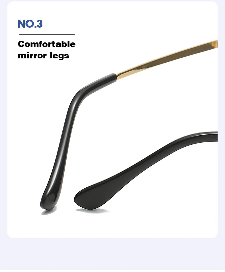 Square rimless sunglasses women Europe and the United States fashion modern glasses with street shot fashionable sunglasses