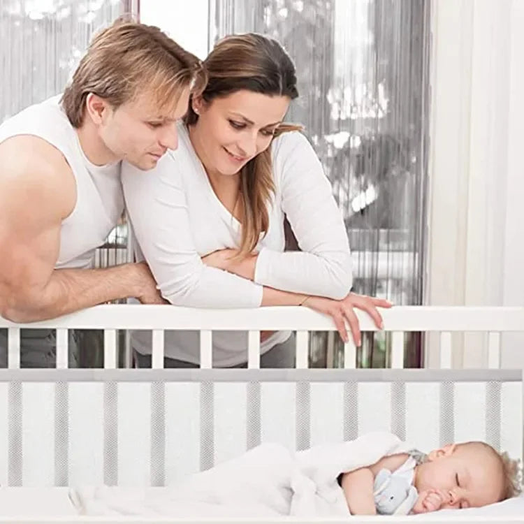 Breathable Bed Rail Bumper for Baby Safety Multi-Color Soft Mesh Toddler Bed Rail Guard for 4-Panel and Small Baby Cribs