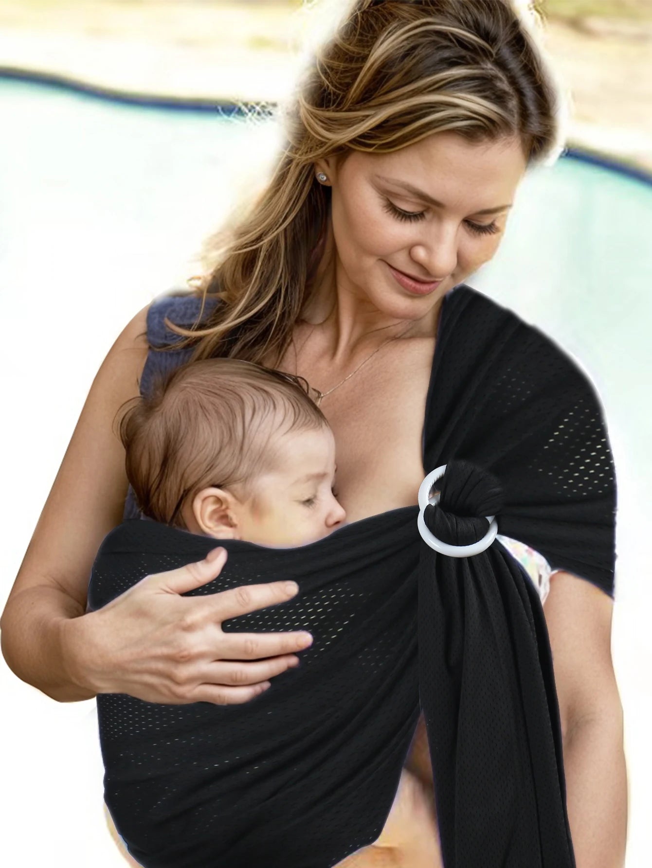 Baby Water Ring Sling Carrier | Lightweight Breathable Mesh Baby Wrap for Infant, Newborn, Kids and Toddlers