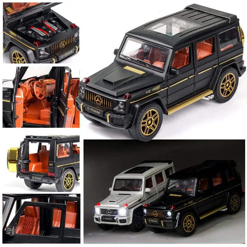 1:24 Scale AMG G63 Model Car - Zinc Alloy Pull-Back Toy with Sound & Light Effects, Ideal Gift for Boys & Girls 111