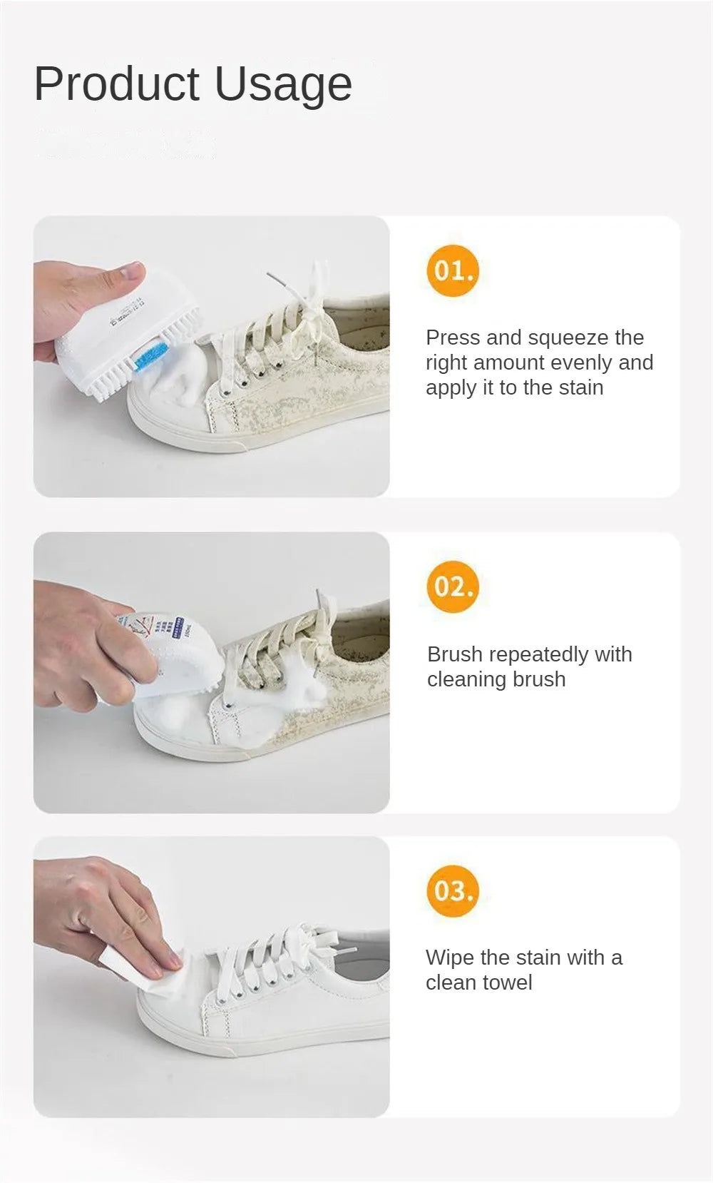 120g White Shoes Cleaning Cream Stains Remover Shoes Whitening All-Purpose Cleansing Cream With Wipe Sponge For Shoes Sneakers