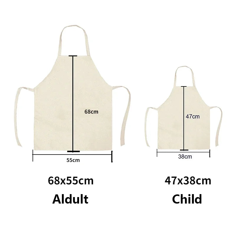 Owl Sleeveless Chef Apron Linen Floral Print Kitchen Decoration Apron Women'S Home Cooking Baked Waist Bib