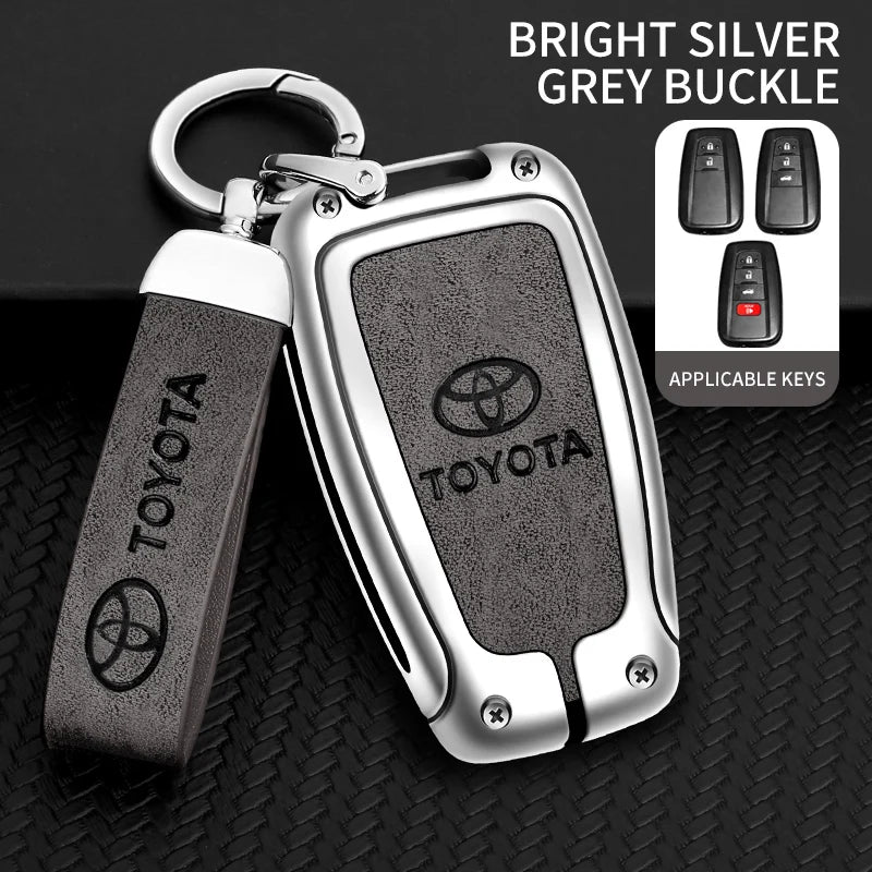 Zinc Alloy Leather Car Smart Remote Key Case Cover Shell For Toyota Corolla Prius Camry CHR C-HR RAV4 Altis Land Cruiser Prado