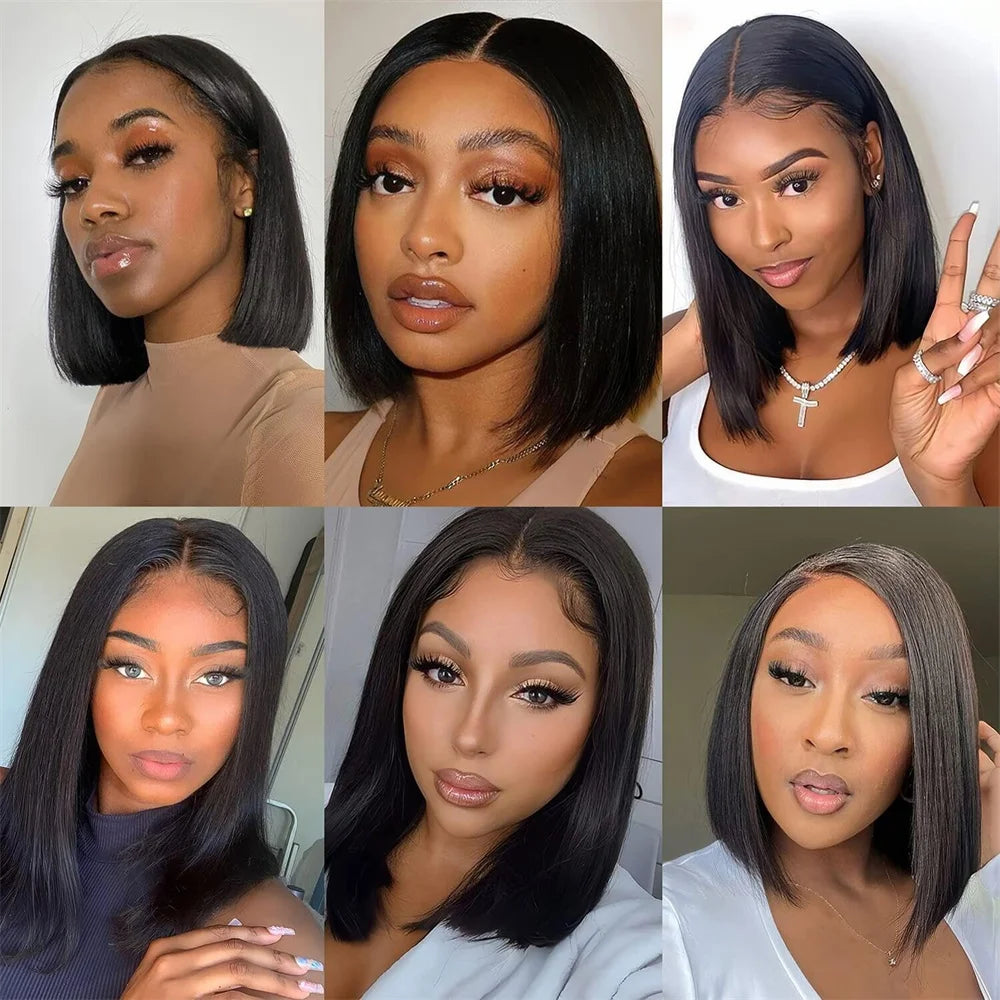 Bone Straight Bob 13x4 Lace Front Human Hair Wigs 13x4 Lace Frontal Wig Transparent Lace Frontal Wig Brazilian Remy Hair Wigs