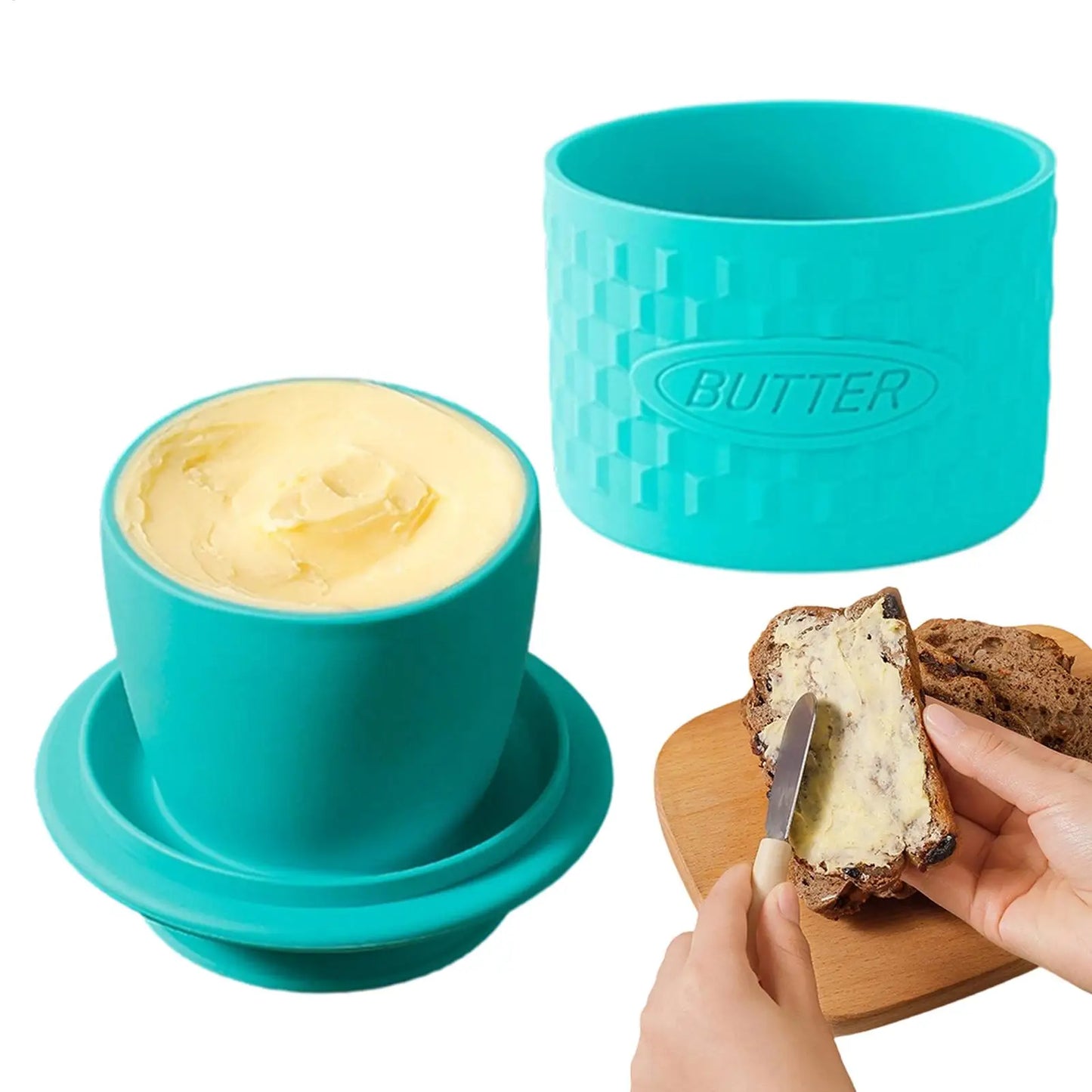 French Butter Crock For Counter With Lid Spreadable Butter Silicone Bell Style Butter Jar Butter Dish Butter Keeper Holder Jar