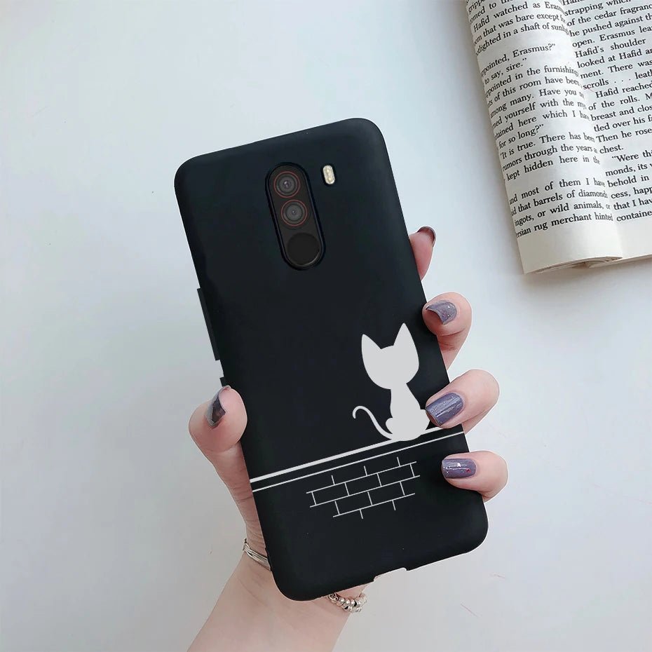 For xiaomi Pocophone F1 Case Poco F1 Cute Cat Cartoon Cover Silicone Soft TPU Phone Case For xiaomi Pocophone F1 Global F 1 Case