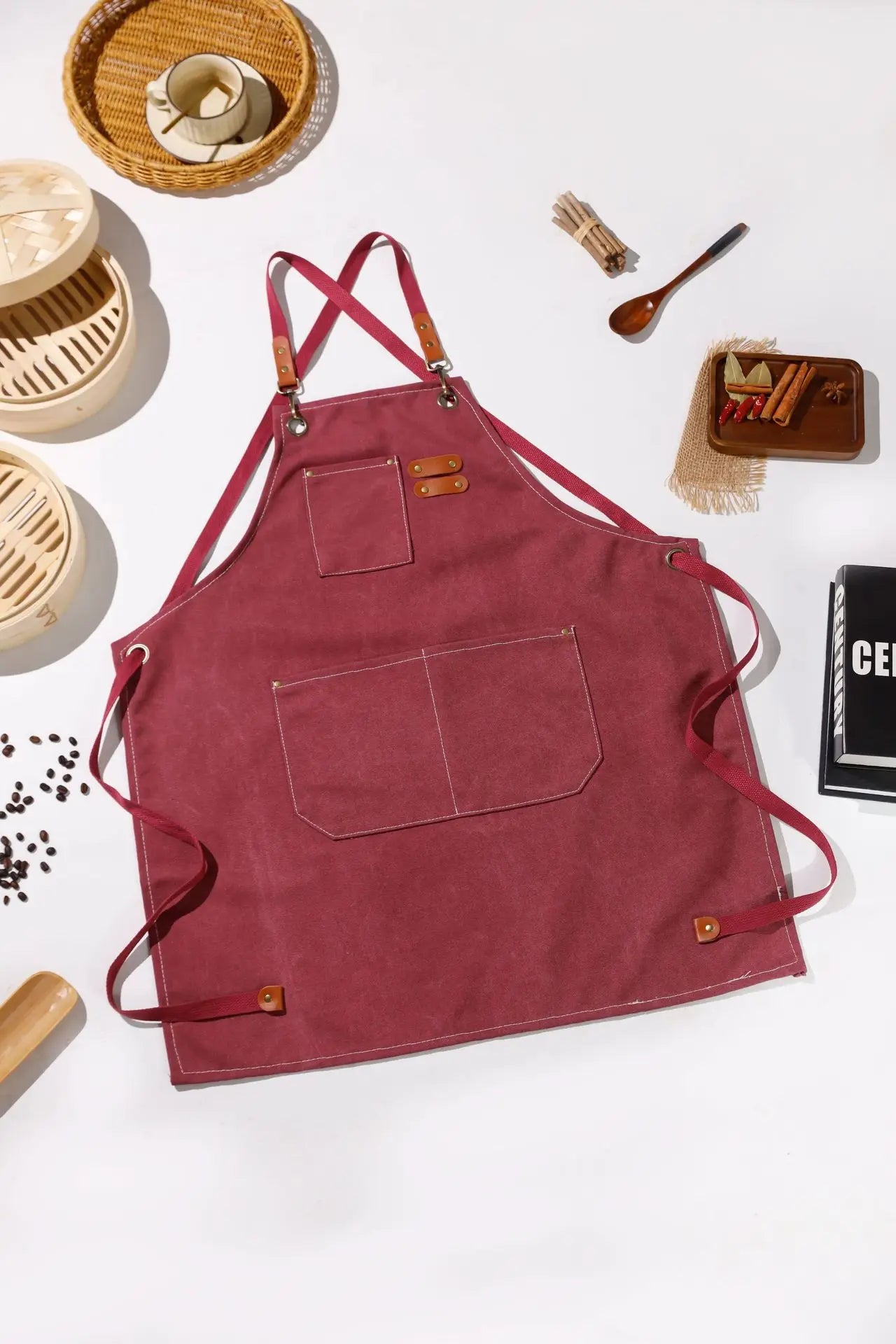 Kids Thick Canvas Denim Bib Apron Children Outdoor Kitchen Art Apron Cooking Workshop Heavy Work Apron Fabric Work Kindergarten