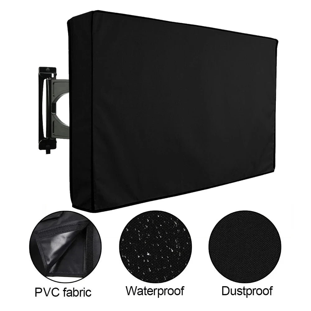 1pc 600D Outdoor TV Cover, TV Protective Cover, Waterproof & Dustproof, To Protect Television, Outdoor Patio Furniture Cover